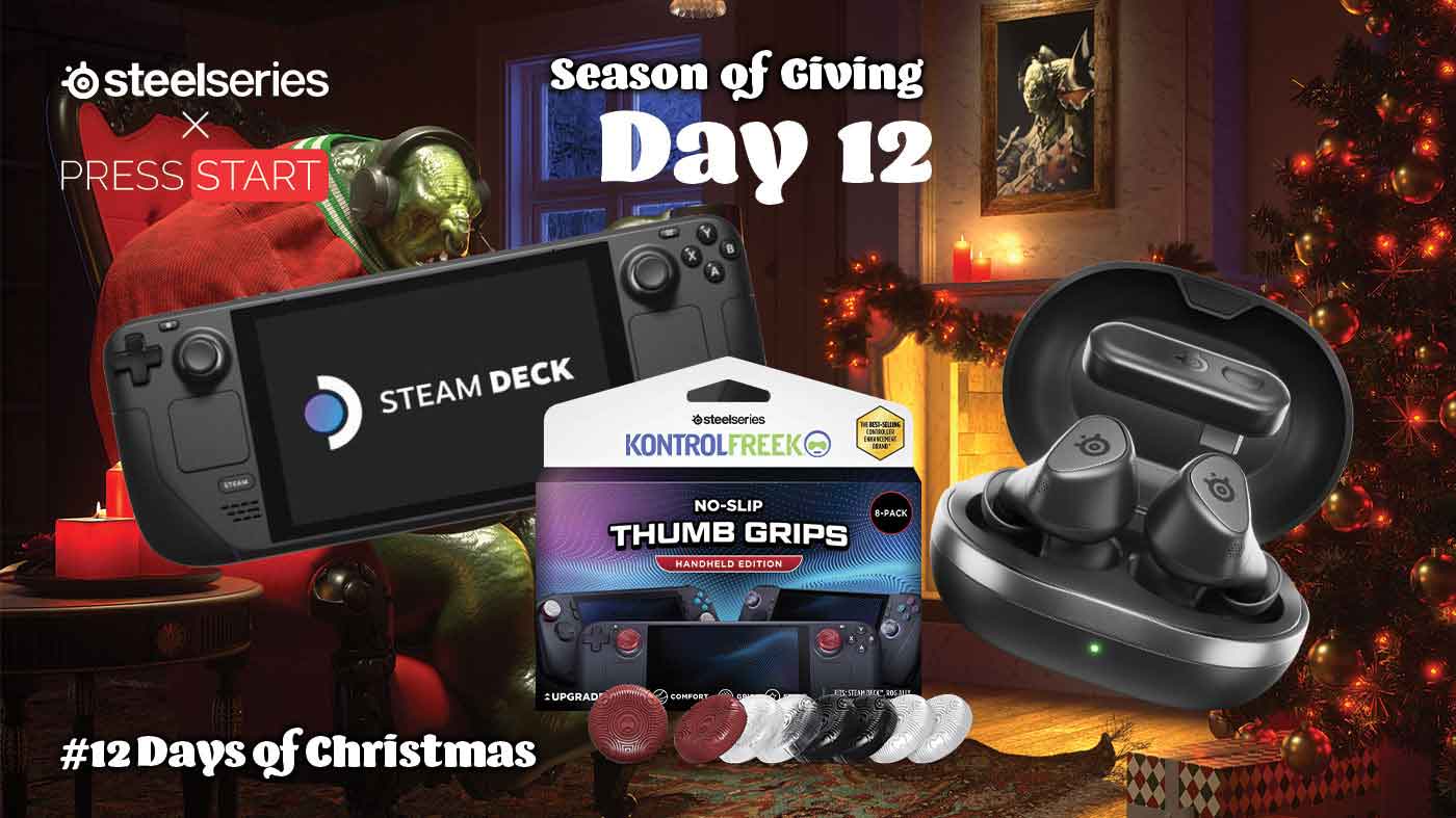 獲勝：1TB Steam Deck OLED + $500 美元 Steam 代金券 + SteelSeries Arctis GameBuds + KontrolFreek 防滑手柄