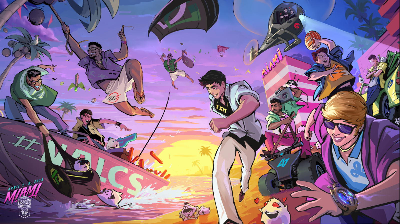Riot 將 NA LCS 選手變成《邁阿密風雲》的一集，宣布 2018 年春季賽決賽的舉辦地點