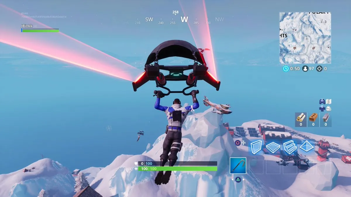在Fortnite的第7季，第1週挑戰賽的RV，金屬海龜和潛艇的冠冕上跳舞