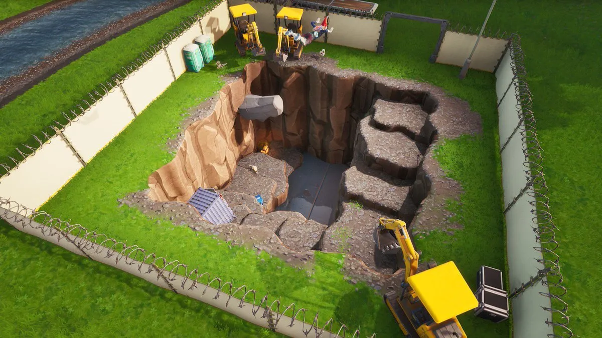 Loot Lake的Fortnite开挖地点已完全挖掘