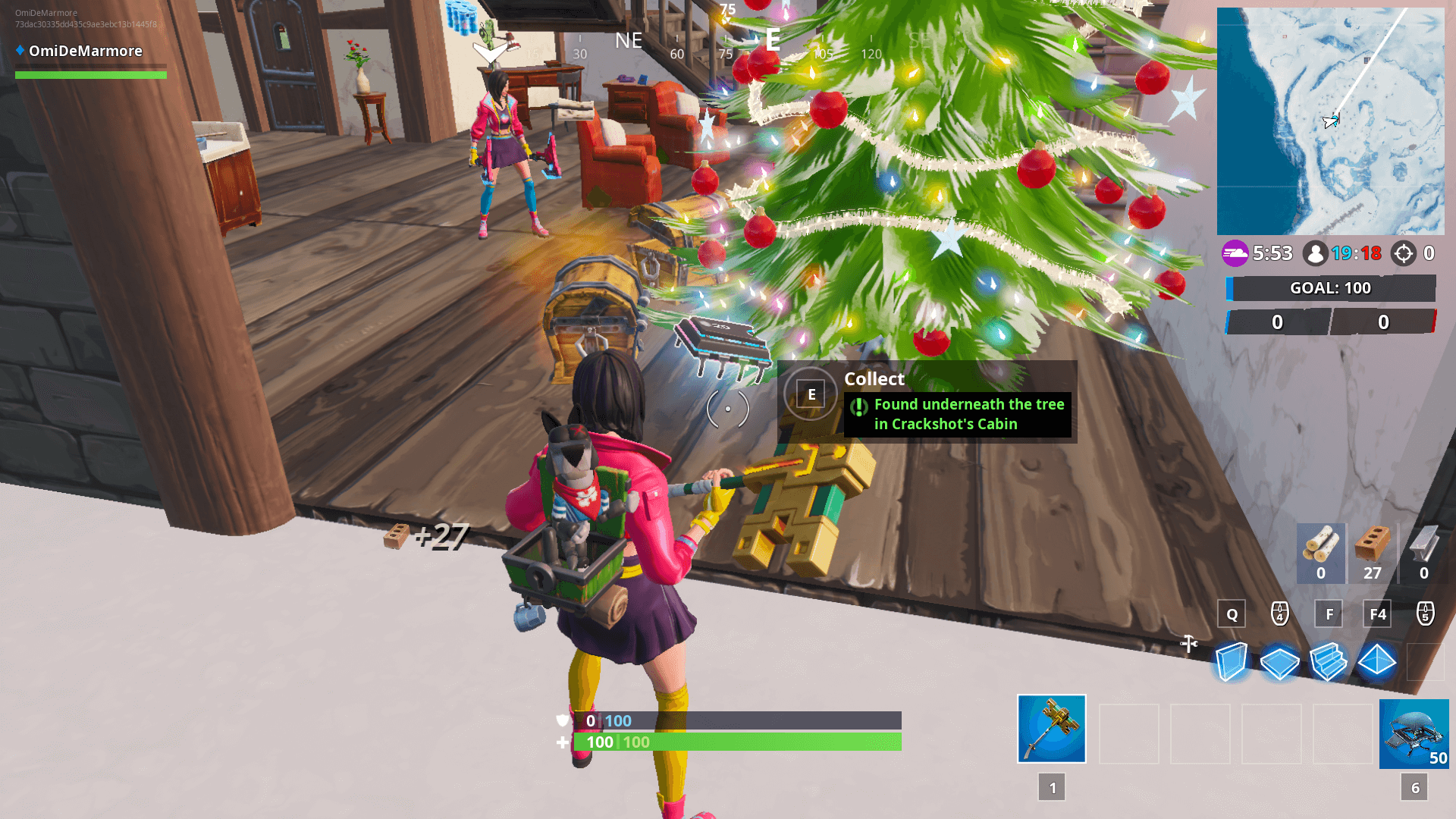 在 Fortnite 第 9 季 Crackshot 小屋的树下哪里可以找到 Fortbyte 29