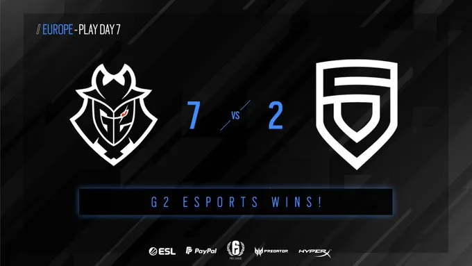 G2在R6 EU比賽Day 7中占主導地位