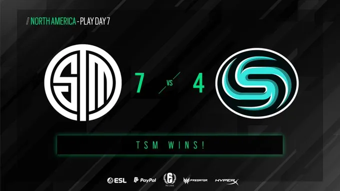 TSM终于在R6 NA比赛日赢得了胜利