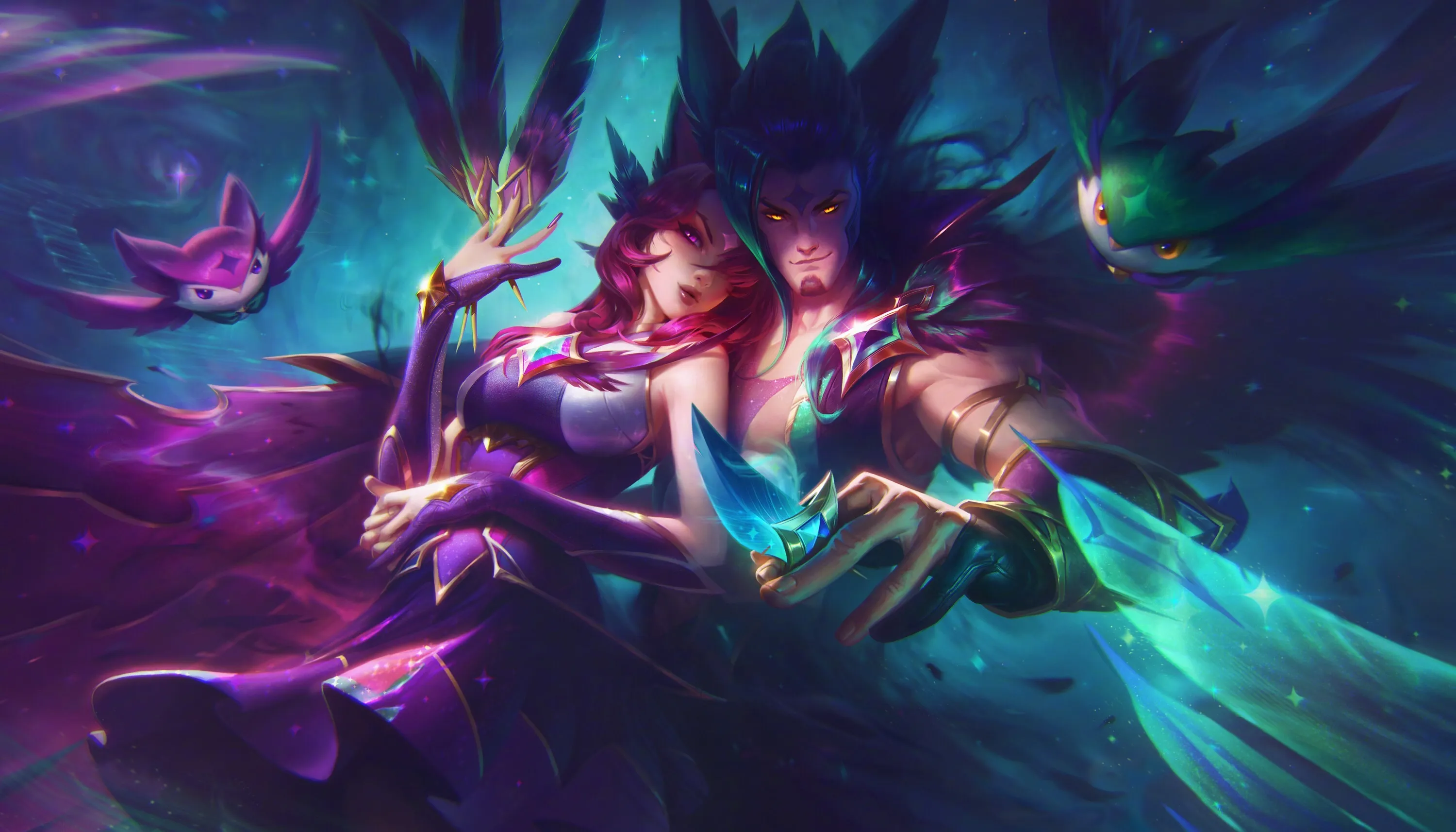 看看这个由粉丝制作的泳池派对 Xayah 和 Rakan 皮肤概念
