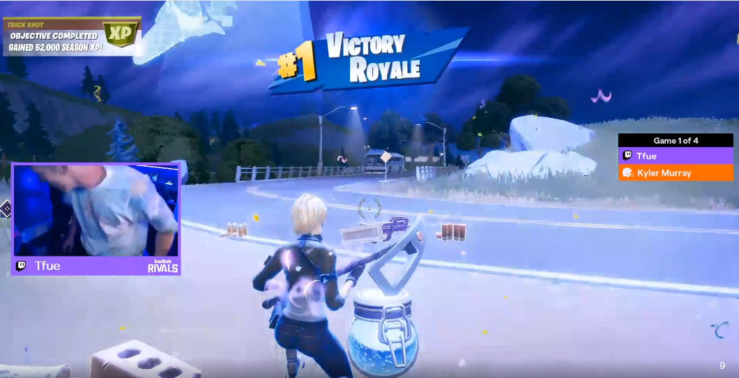 Tfue在Fortnite彩带碗中以一V击中Symfuhny的射门令人印象深刻