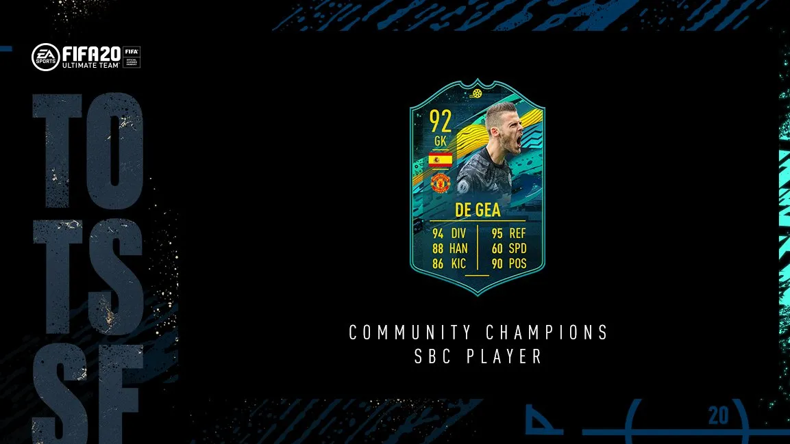 如何在 FIFA 20 Ultimate Team 中完成 Moments David de Gea SBC