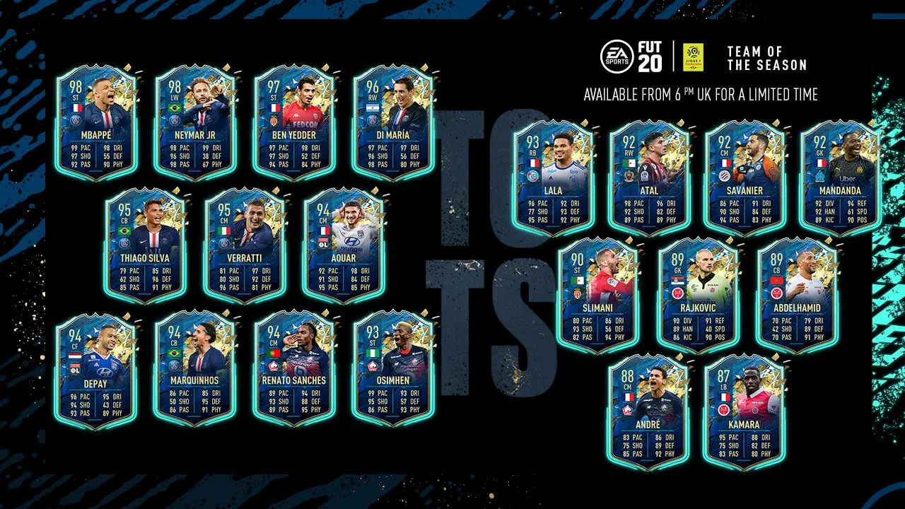 EA Sports向FIFA 20 Ultimate Team介紹Ligue 1 Totssf卡
