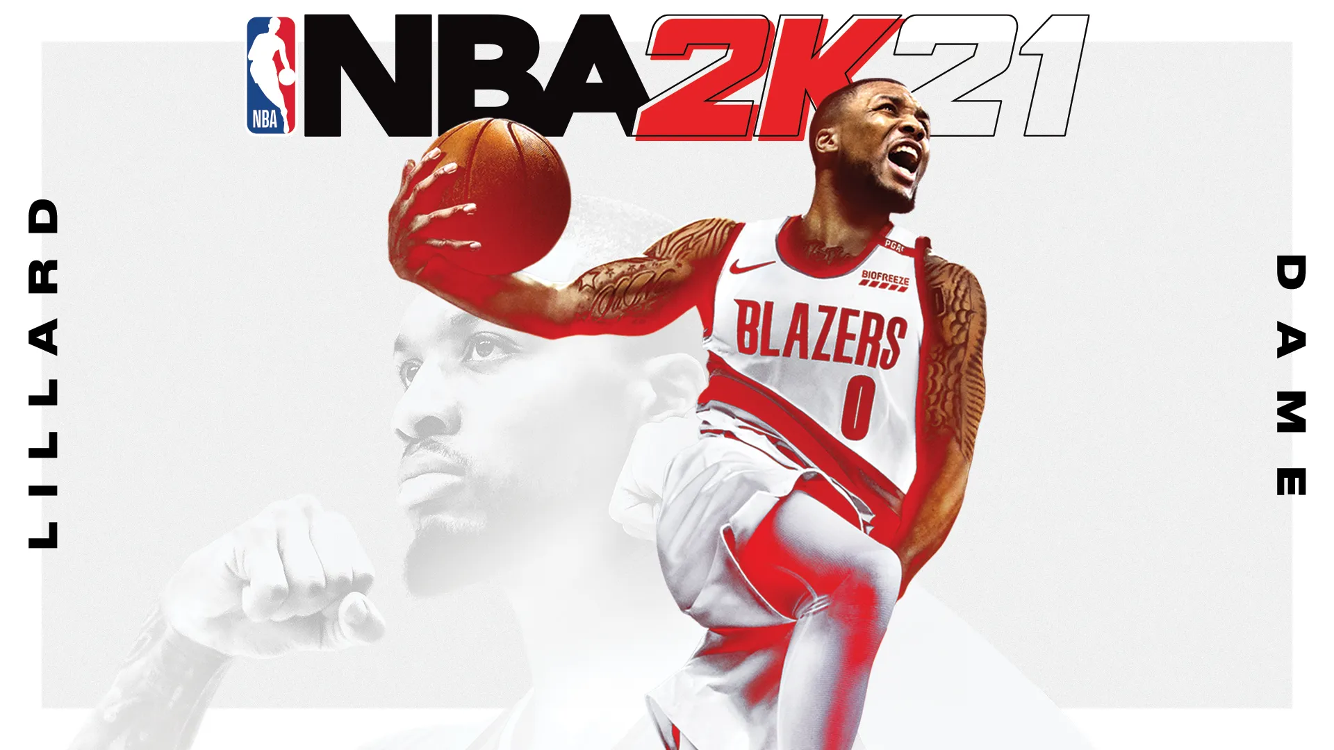 NBA 2K21封面，特色是波特蘭開拓者的Damian Lillard