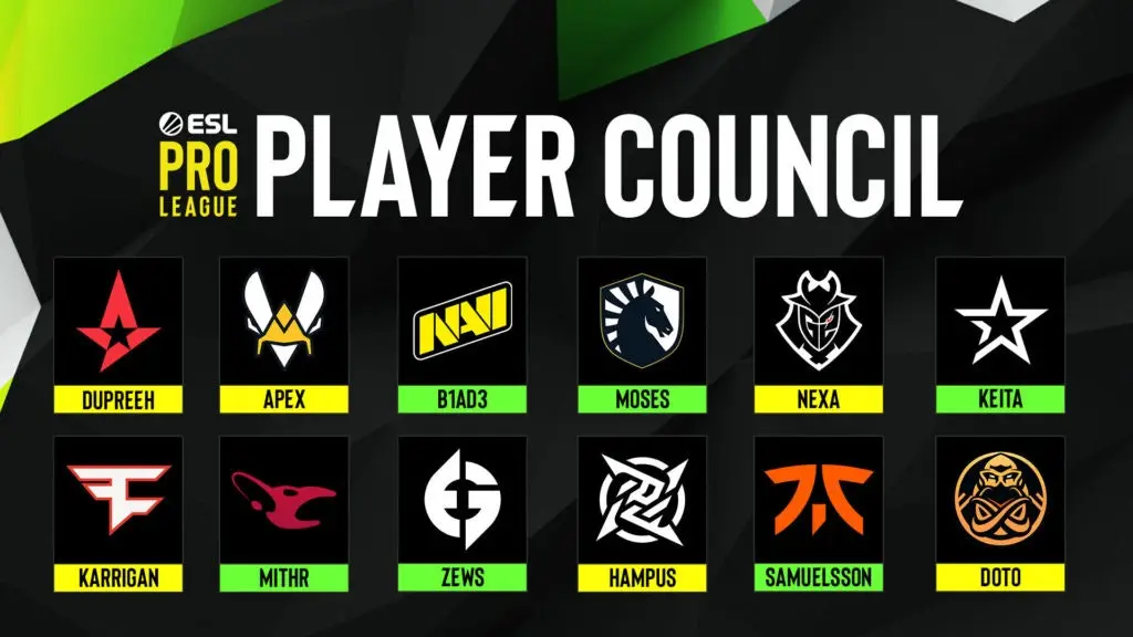 ESL 職業聯賽宣布由 12 名 CS:GO 球員和教練組成的球員委員會