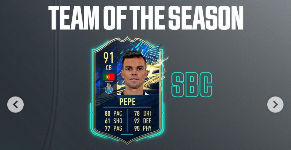 如何在FIFA 21 Ultimate團隊中完成TOTS PEPE SBC