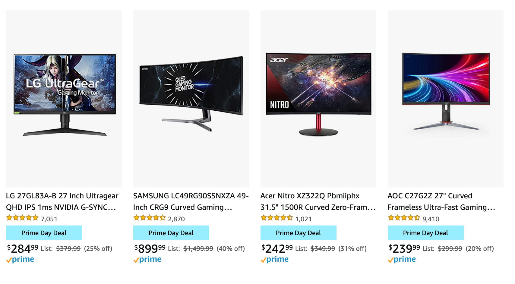 👀 游戏显示器在 Prime Day 期间最高可享受 20% 的折扣