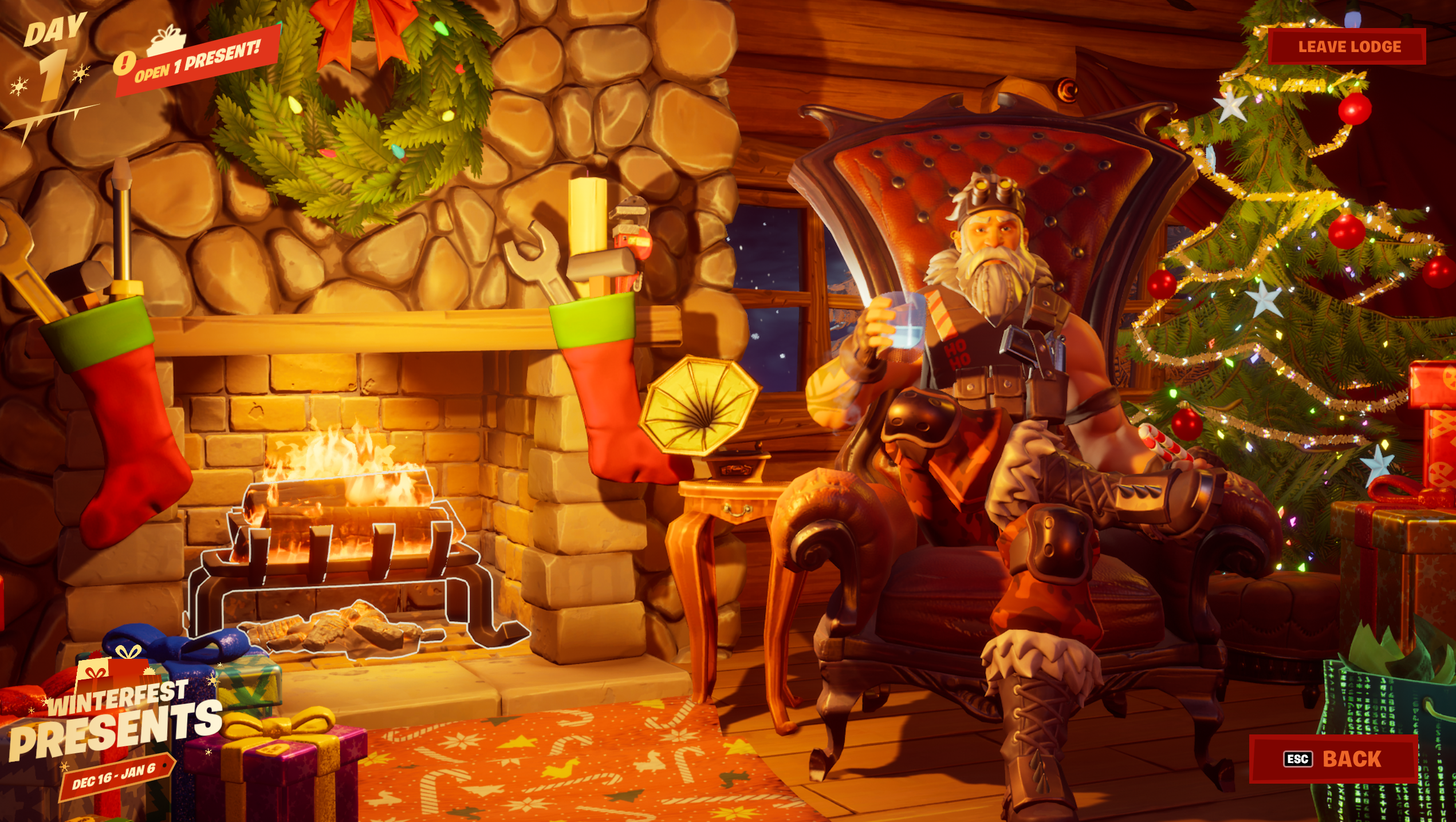 如何在Fortnite第3章Winterfest的舒适小屋中的Yule登录中加热自己