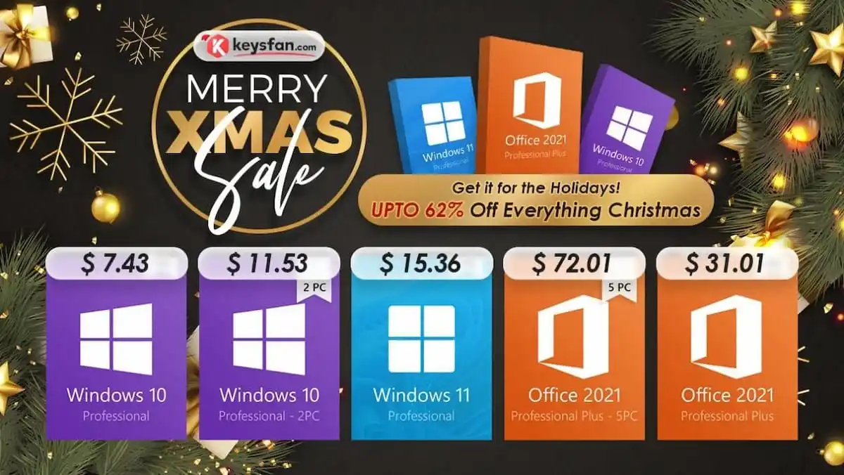Windows OS上的最佳交易，Microsoft Office在Keysfan聖誕節拍賣會上