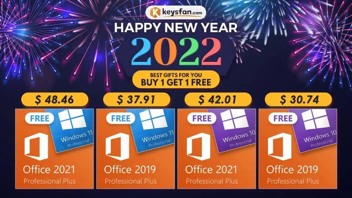 Keysfan在新年銷售期間在Microsoft Office，Windows OS等方面提供最高優惠