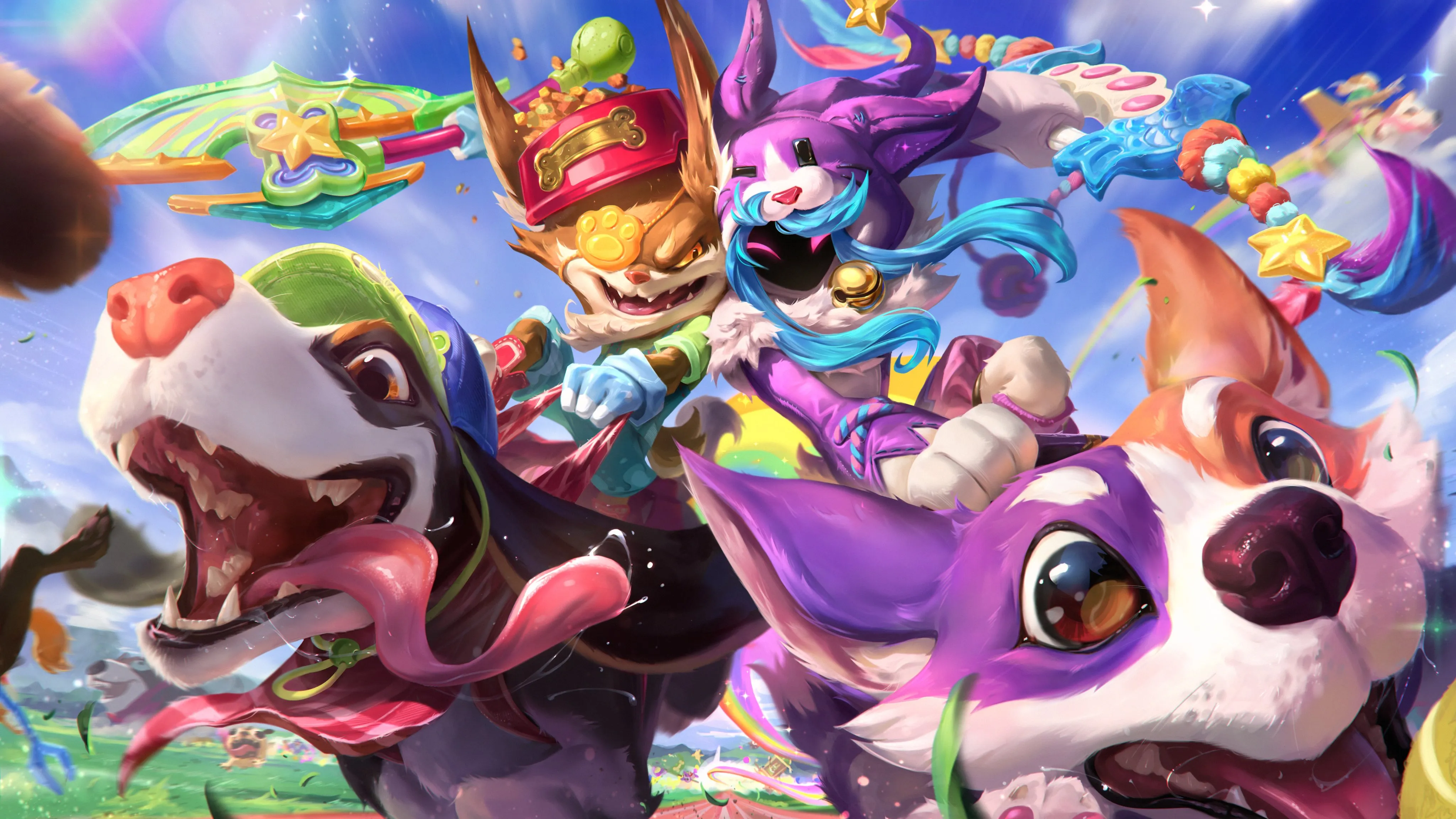 Kled、Kindred、Yuumi 和 Nidalee 為寵物做準備，並用新的 LoL 愚人節皮膚來款待