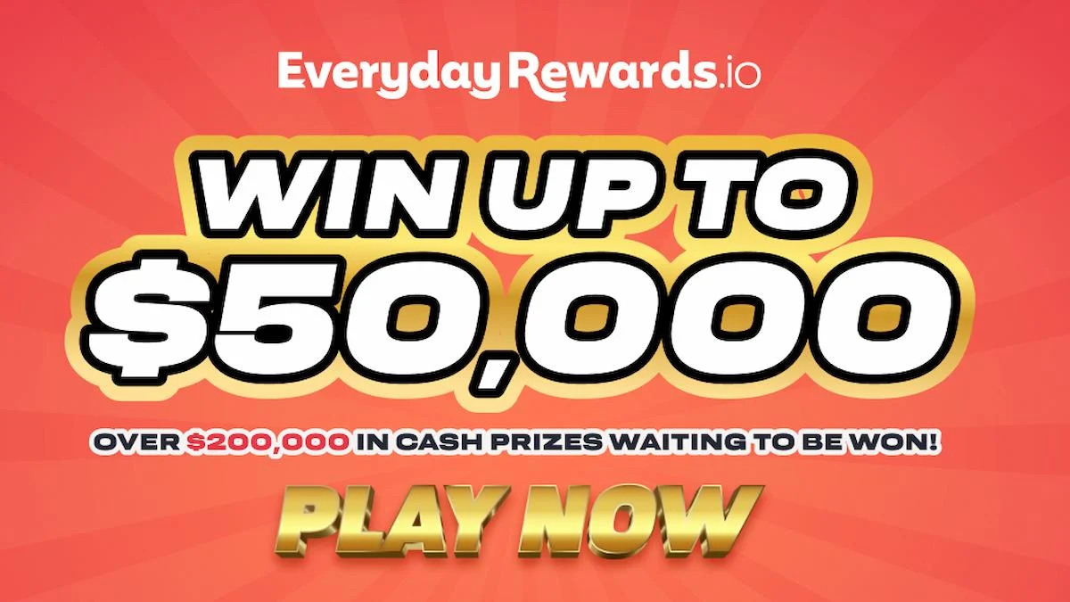 透過 EverydayRewards.io Scratchie 遊戲抽獎活動，有機會立即贏得 50,000 美元