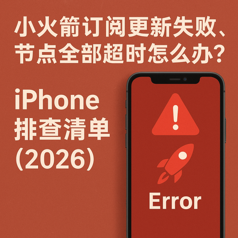 小火箭订阅更新失败、节点全部超时怎么办？iPhone 排查清单（2026）